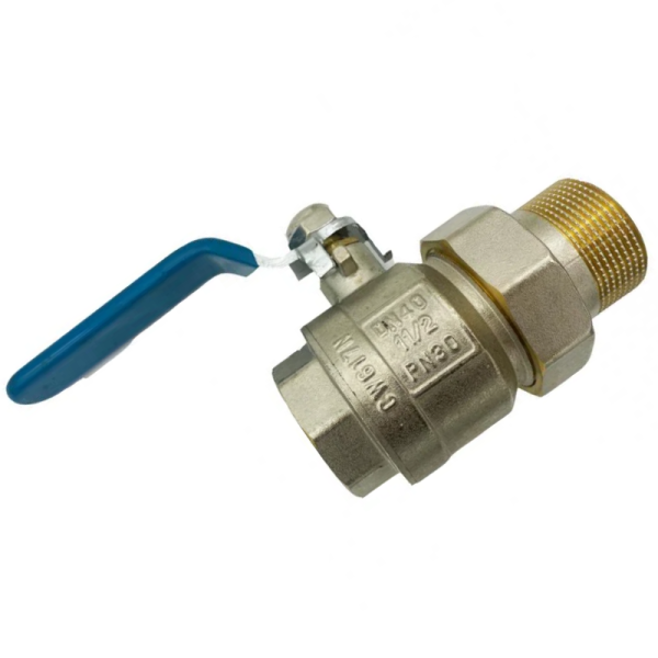 Кульовий кран Gross Optimal DN40 1 1/2" В-З, американка, синій, для води, ручка