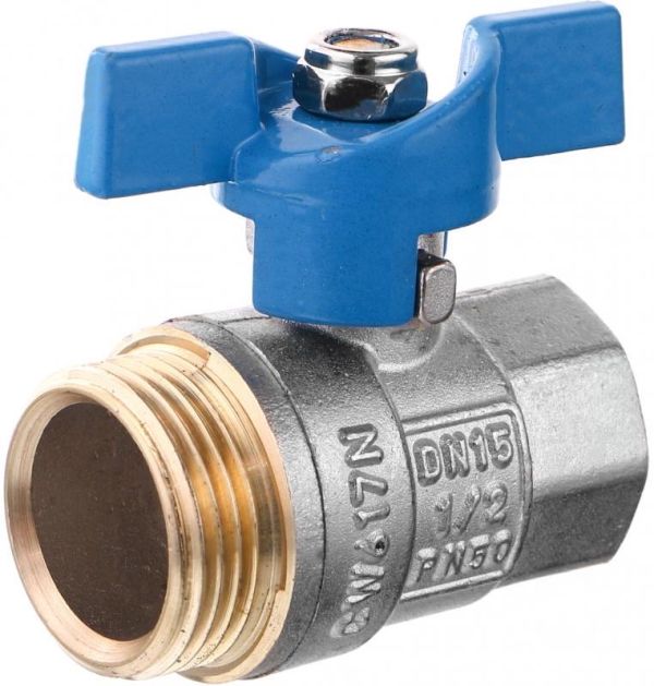 Кульовий кран Gross Optimal DN20 3/4" В-З, синій, для води, метелик