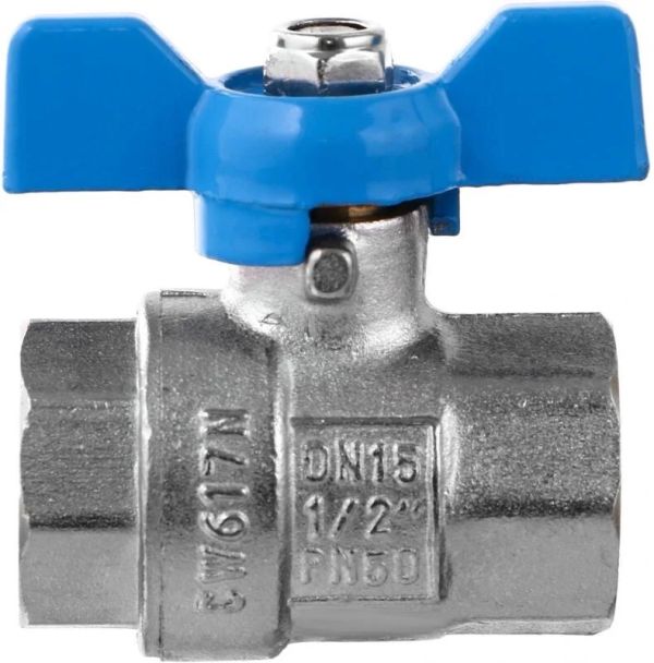 Кульовий кран Gross Optimal DN15 1/2" В-В, синій, для води, метелик