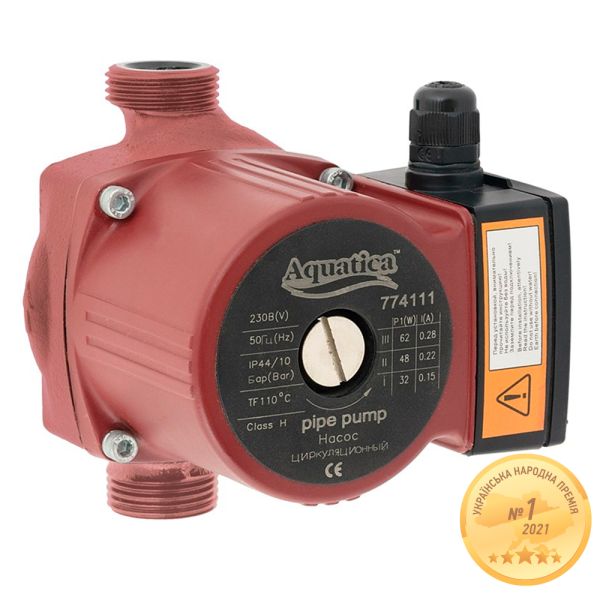Насос циркуляційний 245Вт Hmax 8м Qmax 200л/хв 2" 180мм + гайки 1" AQUATICA (774142)