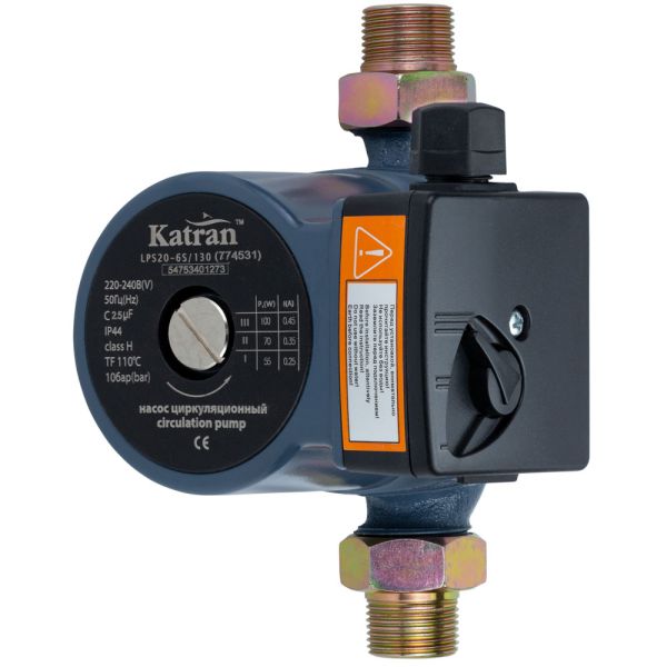 Насос циркуляційний 100Вт Hmax 6м Qmax 75л/мин 1" 130мм + гайки 3/4" WETRON (774531)