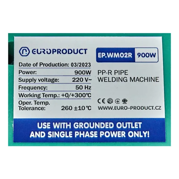 Паяльник Europroduct EP.WM02R PPR труб (круглі насадки) 16/32mm