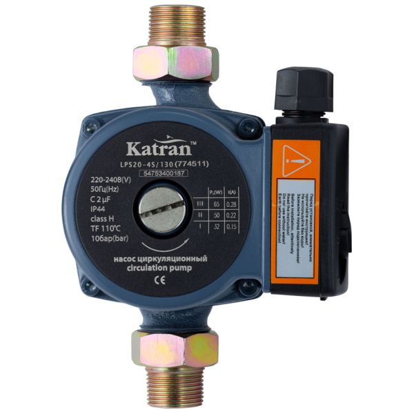 Насос циркуляційний 65Вт Hmax 4м Qmax 63л/хв 1" 130мм+гайки " WETRON (774511)