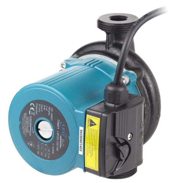Насос циркуляційний 270Вт Hmax 12м Qmax 65л/хв 1" 180мм+гайки 1" LEO 3.0 LRP25-120/180 (774471)