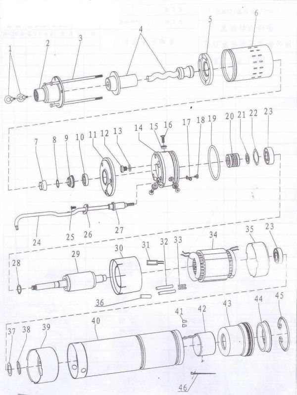 Насос шнековий свердловинний 0.37кВт H 95(48)м Q 30(20)л/хв Ø96мм (нерж) DONGYIN 4QGD1.2-50-0.37 (777211)