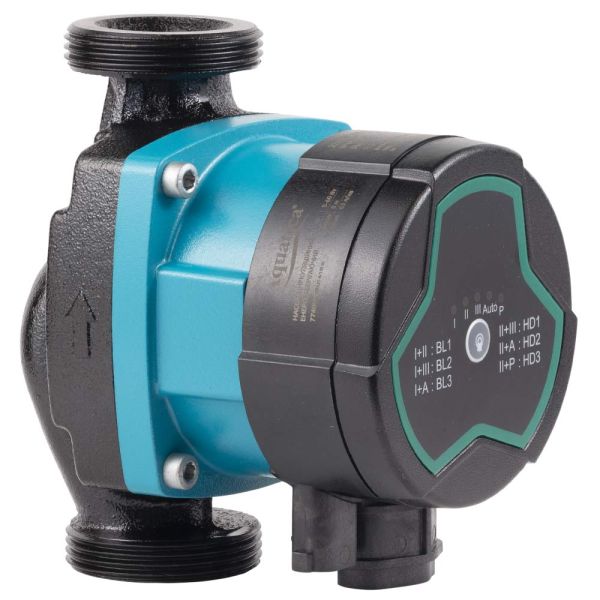 Насос циркуляційний енергозберігаючий 5-60Вт Hmax 8м Qmax 63л/хв Ø1½" 130мм + гайки Ø1" AQUATICA GPA25-8/130 III (774062)