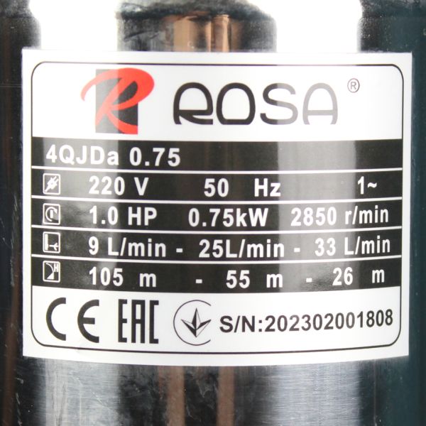 Насос ROSA 4QJDa 0,75kW, шнековий, для свердловини