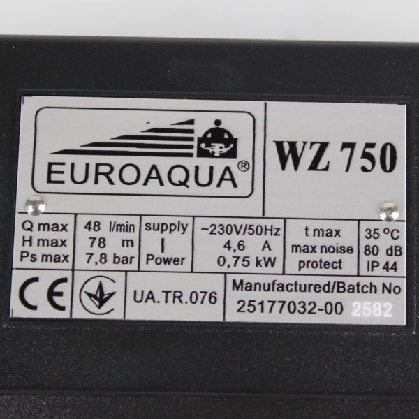Поверхневий насос Euroaqua WZ-750, 0.75 kW