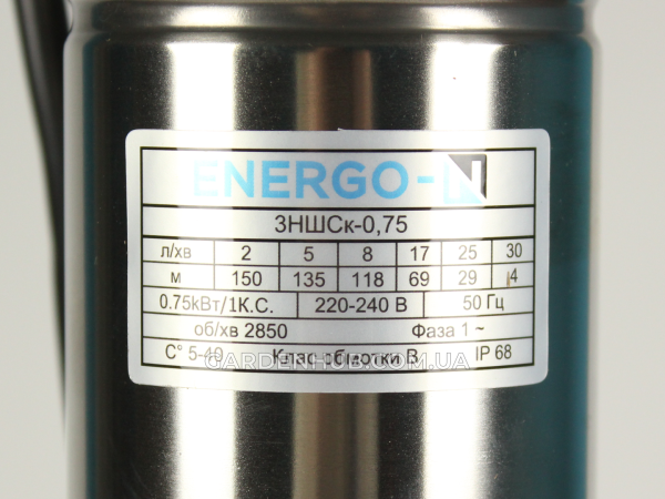 Насос ENERGO-N 3НШСк 0,75kW (10м кабелю) Ø75мм