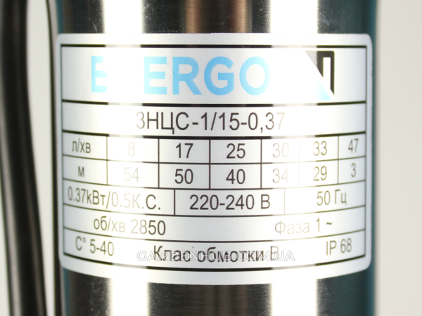 Насос ENERGO-N 3НЦС 1/15-0,37kW (30м кабеля) + пульт, Ø75мм