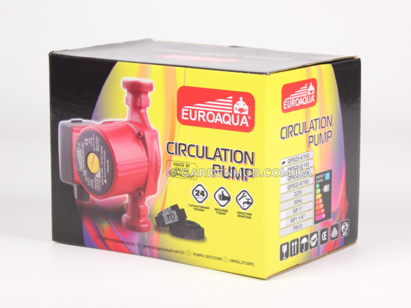 Насос циркуляційний EUROAQUA GPS 25-4/180 з гайками для системи опалення