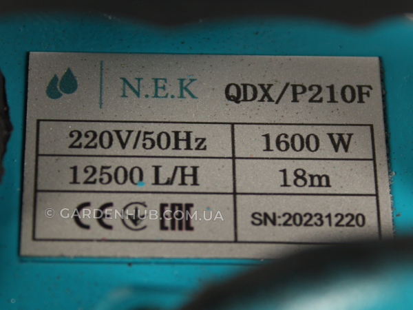 Дренажний насос NEK QDX/P-210 з поплавком
