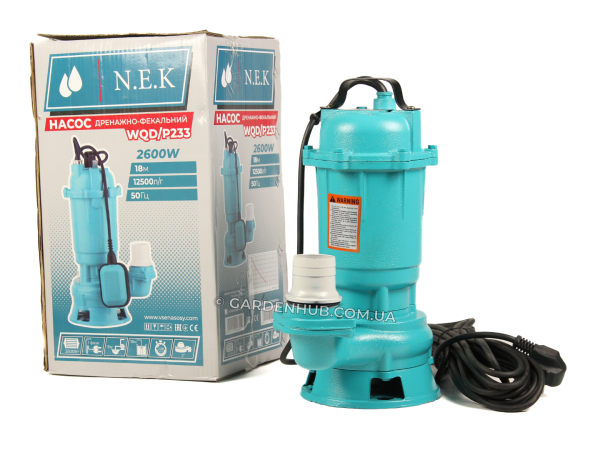 Дренажно-фекальний насос NEK WQD/P-233 з подрібнювачем, без поплавка