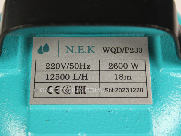 Дренажно-фекальний насос NEK WQD/P-233 з подрібнювачем, без поплавка