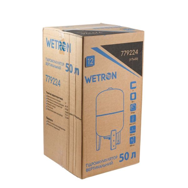 Гідроакумулятор вертикальний 50л WETRON VTw50 (779224)