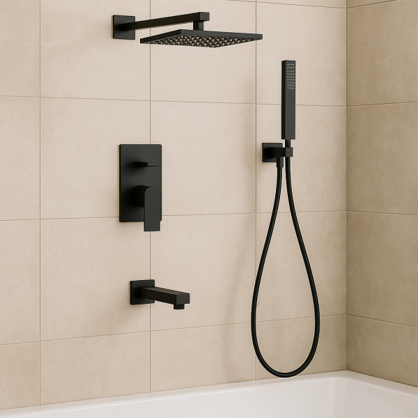 Душова колона зі змішувачем MIXXUS KUB-009 INNER BLACK з нерж. сталі SUS304 (MI5946)