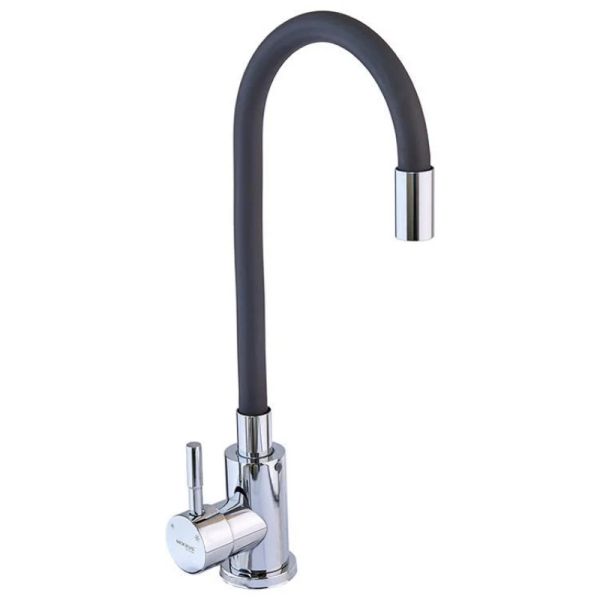 Змішувач для кухні MIXXUS SUS-011 CHROME REFL BLACK з силіконовим виливом з нерж. сталі SUS304 (MI6223)