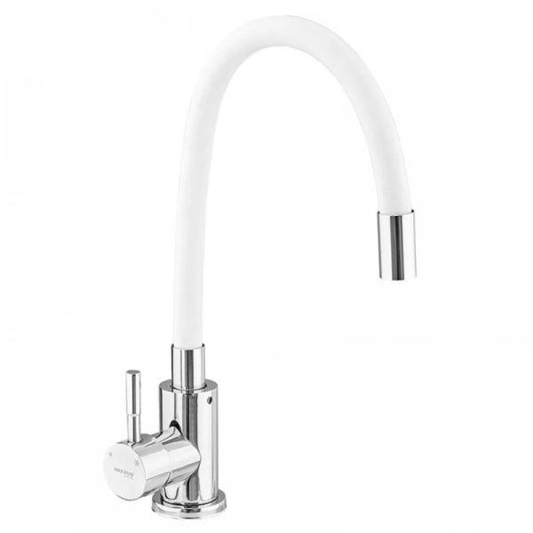 Змішувач для кухні MIXXUS SUS-011 CHROME REFL WHITE з силіконовим виливом з нерж. сталі SUS304 (MI6233)