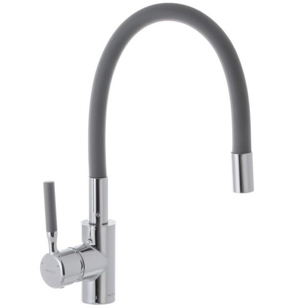 Змішувач для кухні Mixxus Premium RIO 011 (Gray) з довгим, гнучким, силіконовим виливом