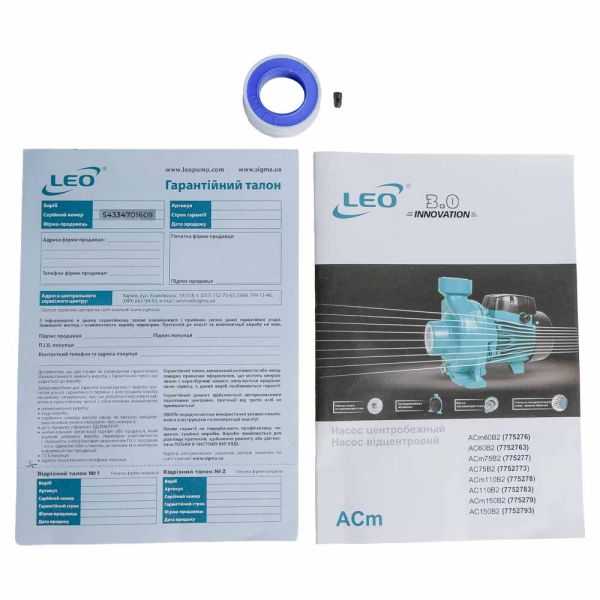 Насос відцентровий 1.5кВт Hmax 22м Qmax 500л/хв 2" LEO 3.0 ACm150B2 (775279)