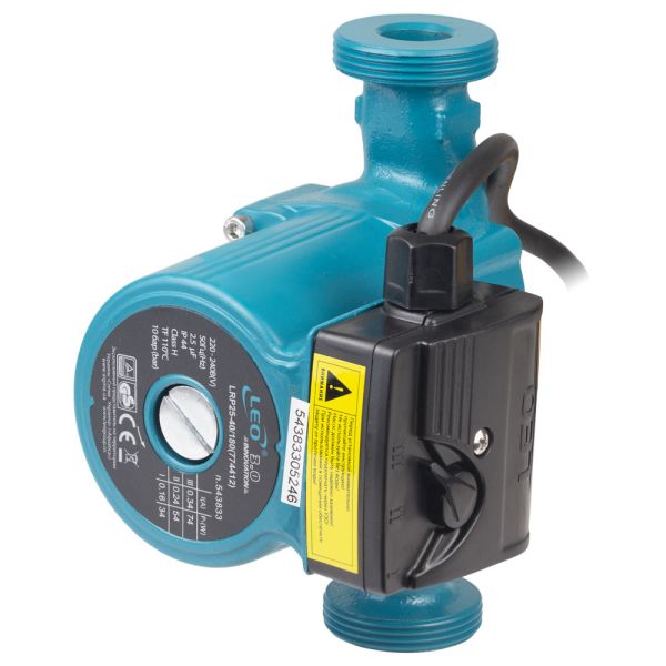 Насос циркуляційний 74Вт Hmax 4м Qmax 55л/хв 1" 180мм+гайки 1" LEO 3.0 LRP25-40/180 (774412)